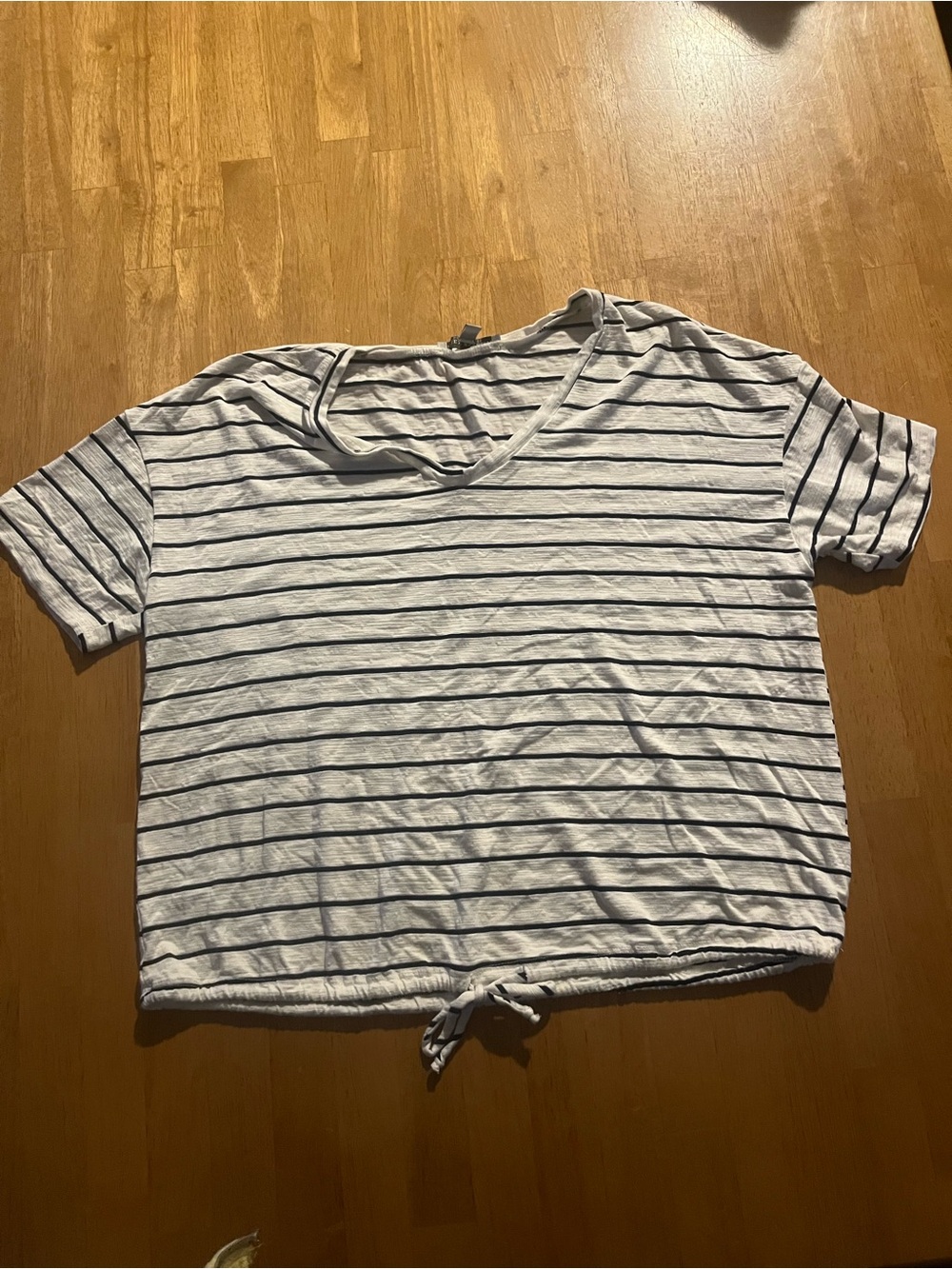 Green Envelope White and Navy Striped Tee